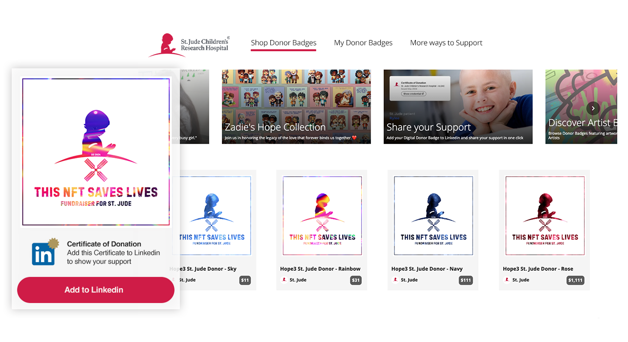 Whitelabel NFT Hubs for Charities
